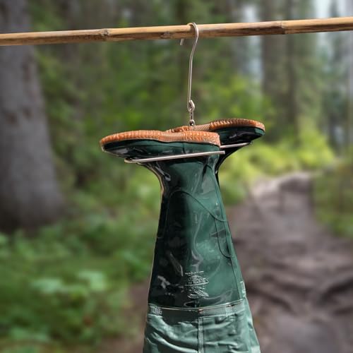 1Pack Fishing Waders Boot Hangers, Stainless Steel Wading Boots Hanger, Wader Hangers for Drying Fishing/Hunting Waders, Boot Drying and Storage Drying - color: Silver-1pack