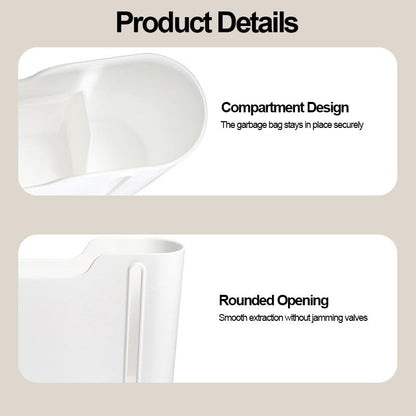 Trash Bag Holder, Stackable Garbage Bag Dispenser, Compact Dispenser with Built-In Slot for Multi-Roll Storage, Kitchen Bathroom and Utility Room Organizer, White