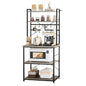 VEVOR Bakers Rack, 23.6 inch Width Microwave Stand,Kitchen Stand with X-Shaped Support Bar & 12 S-Shaped Hooks,Kitchen Storage Shelf for Dish Storage, Spice Jars, Coffee Bar Organization - size: 23.6 x 15.7 x 63.7