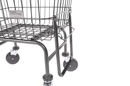 Rolling Laundry Cart with Wheels, Metal Wire Basket, Heavy Duty Utility Cart (Grey) - color: Gray