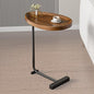 C Shaped Side Table, Small C Table End Table for Sofa and Bedside, Couch Side Tables that Slide Under, Wood C Shaped End Table for Bedroom Living Room, 18”L X 12”W - color: Walnut+black