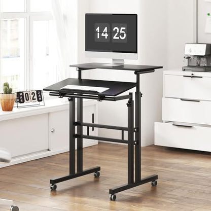 SogesHome Adjustable Laptop Desk Table 23.6inches Portable Laptop Table Computer Stand Desk Cart Tray Table, Black - color: Black-small Size, size: 23.6''