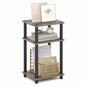 Furinno Turn-N-Tube 3-Tier Toolless Side Table, Narrow Printer Stand with Open Shelf, End Table, Night Stand, for Living Room, Bedroom, Grey Oak - color: Grey Oak/Black