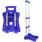 Sutekus Folding Hand Truck and Dolly 110-lbs Lightweight Portable Luggage Cart for School Travel Office Moving (Blue) - color: Blue