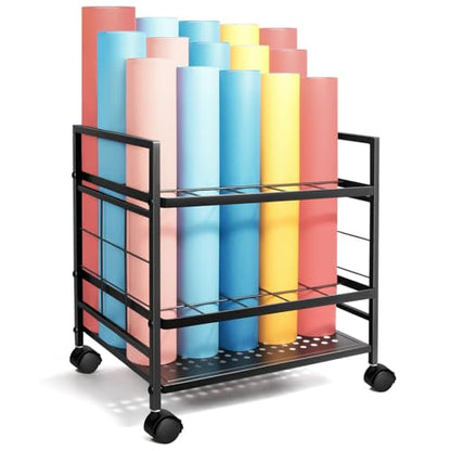Blueprint Holder with Wheels, 20 Slots Blueprint Storage Rack, Blueprint Cart for Storing Map Poster Architectural Plan, Blue Print Storage Organizer for Home, Office, School