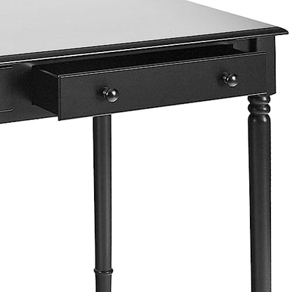 SEI Furniture - Writing 2-drawer Desk- Satin Black - Transitional Design, Black Finish - Ideal for Home Office, Bedroom (HO8801) - color: Satin Black