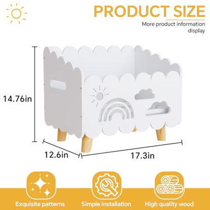 Wood Kids Bookshelf, Montessori Bookshelf, With 2 Adjustable Dividers, Suitable Kids Rooms, Nursery & Classroom, Kids Bookshelf And Toy Storage, Toddler Book Rack, Nursery Book Shelves, Kids Bookcase - color: White(stationary)