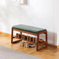 SOBIBO Solid Wood Shoe Bench, 2-Tier Wooden Entryway Bench, Modern Shoe Rack with Faux Leather Cushion for Hallway, Living Room (Green, 31.5'') - color: Green, size: 31.5 inches