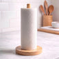 Wooden Paper Towel Holder for Countertop, Solid Beech Wood Stand with Wider Non-Slip Base, Fits Standard and Jumbo Rolls, Easy Assembly, Farmhouse Kitchen Paper Towel Dispenser - size: Large, style: Classic Beech