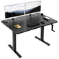 VIVO Manual Height Adjustable 48 x 30 inch Stand Up Desk, Black Solid One-Piece Table Top, Black Frame, Standing Workstation with Foldable Handle, DESK-KIT-MB5B - color: Black Top / Black Frame, size: 48" x 30"
