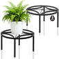 TOSKING 2-Pack Fully Assembled Heavy Duty Metal Plant Stand, Geometric Flower Pot Holder for Heavy Potted Plant, Rustproof Iron Plant Riser with Adjustable Feet, 220 LBS Capacity, No Installation Required, Black (13.4"Dia x 6.5"H) - color: geometric (blac