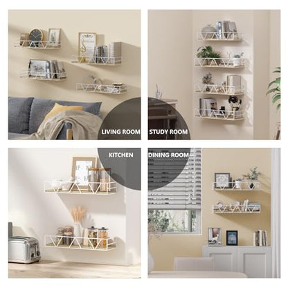 Amaoot Floating Shelves Set of 3, Home Wood Wall Shelf, Farmhouse Shelf for Bedroom, Wall Mounted Floating Shelf for Living Room, Bedroom, Bathroom, Kitchen, Office (Gray-4pcs) - color: Gray-4pcs