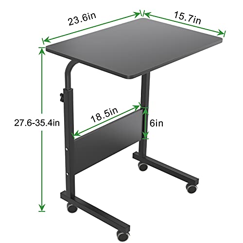 Side Table with Wheels, Home Snack Side Table with Castors Mobile End Table,Black,05#1-60BK-S8-US - color: Black, size: 23.6 inches
