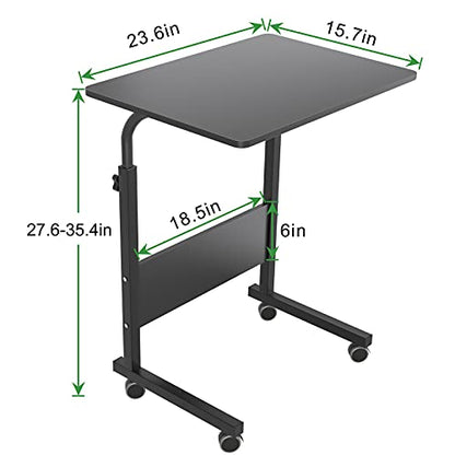 Side Table with Wheels, Home Snack Side Table with Castors Mobile End Table,Black,05#1-60BK-S8-US - color: Black, size: 23.6 inches