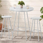 Best Choice Products 3-Piece Patio Dining Set, Bar Height, Outdoor Bistro Set, Outdoor Round Bar Table w/ 2 Bar Stools, Steel - White - color: White