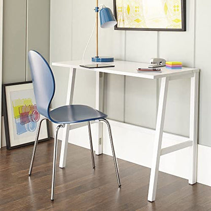 Folding Small Desk - Versatile Laptop Study Writing Table - White - Space-Saving Design - Perfect for Home Office