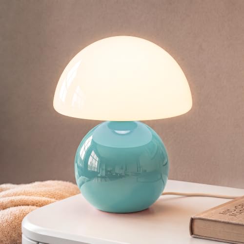 Dawnwake Mushroom Lamp Table Lamp for Bedroom,Desk Bedside Small Lamps for Living Room Night Stands,Mushroom Decor Cute Mini Modern Mid Century Lamps,Unique Aesthetic Home Living Room Decor(Blue) - color: Blue
