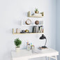 Wall Display Shelf 3 pcs Shelving,Bookcase with Doors,White Bookcase,Suitable for Study, Bedroom, Office, Living Room,White and Sonoma Oak Engineered Wood - color: Multicolour