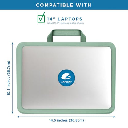 LAPGEAR Compact Lap Desk – Sage Green, Fits 14" Laptops - color: Sage Green, size: 14″ Laptop (Compact)