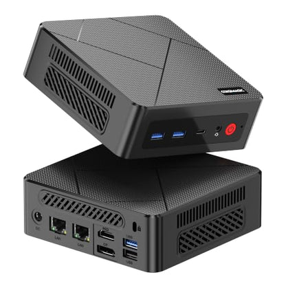 C4 Mini PC 11 Pro, Ryzen 5 3500U Desktop Computer Dual 1000Mbps NIC LAN, 16GB RAM 512GB SSD Micro PC, WiFi 5, BT 5.0, Triple Display, PC for Home Theater, Office - color: Jet Black