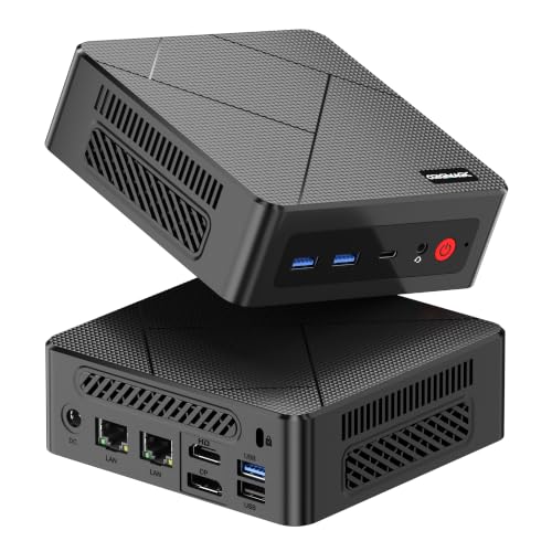 C4 Mini PC 11 Pro, Ryzen 5 3500U Desktop Computer Dual 1000Mbps NIC LAN, 16GB RAM 512GB SSD Micro PC, WiFi 5, BT 5.0, Triple Display, PC for Home Theater, Office - color: Jet Black