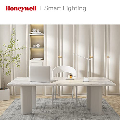 Honeywell HWT-H01 LED Desk Lamp, Foldable & Stepless Dimmable, White | Sunturalux Eye-Caring Desk Light with Charging Ports, Modern Table Lamp, Reading Lamp for Home Office Bedroom College Dorm - color: White