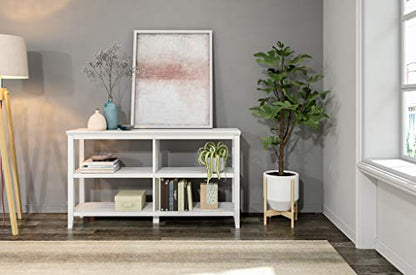 GOWE Edenton Wood Low Bookshelf with 2 Shelves; White