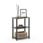 Furinno Turn-N-Tube No Tool 3-Tier Storage Shelf, Narrow, French Oak Grey/Black - color: French Oak Grey/Black, size: 3-Tier Narrow