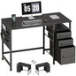 Ｍａｉｈａｉｌ Maihail Small Desk with Drawers, 40 inch Computer Desk with Shelves, Writing Desk with Storage, Small Office Desk with Metal Frame, Black - color: Black, size: 40 inch