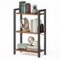 VASAGLE 3-Tier Bookshelf, Bookcase with Steel Frame, Book Shelf for Living Room, Home Office, Study, 9.4 x 15.7 x 30.1 Inches, Industrial Style, Rustic Brown and Ink Black ULLS098K02 - color: Rustic Brown + Ink Black, size: 3 Tiers (9.4"D x 15.7"W x 30.1"