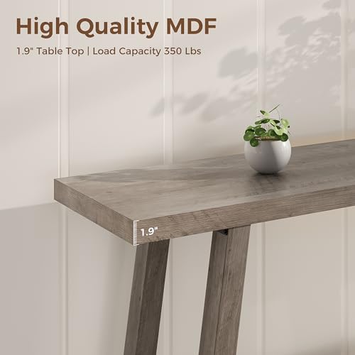 GarveeHome 70.87" Extra Long Console Table, Narrow Sofa Table Behind Couch, Grey Entryway Table for Hallway Living Room Foyer, Farmhouse Accent Skinny Table, Grey, 70.87" L x 14.02" W - color: Rustic Grey, size: 70.87"L x 14.02"W x 31.5"H