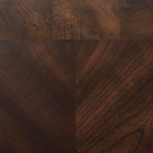 Coaster Home Furnishings - Laney - 1-Shelf Glass Top Rectangular End Table with Metal Legs, Scrollwork Design and Polished Wood Surface - Living Room - 26-Inch - Dark Merlot - 702447