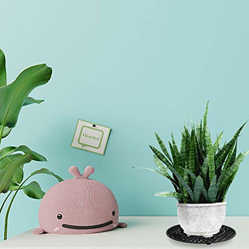 4 Pcs Black Plastic Plant Pot Holder, Heavy Duty Stand for Indoor/Outdoor (4x30cm/12inch)