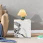 15.7" H Square Compact Coffee Table,Small Cube End Table,Modern Side Table with Stylish Faux Marble Pattern,Minimalist Accent Table for Living Room,Office,Apartment,Nightstand(White,15.7") - color: White,15.7"h