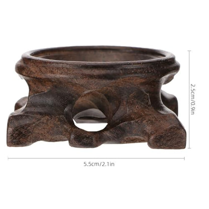 Sewroro Wood Carving Base Crystal Ball Stand Decorative Display Pedestal for Home Office Desk 2.16X2.16X0.98 Inch Lightweight Crystal Ball Holder