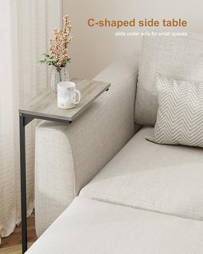 TUTOTAK C Shaped End Table, Small Side Table, Set of 2, 28.7 inch Tall Couch Table, Sofa Table, Living Room, Bed Room, Greige TB01BG0712 - color: Greige
