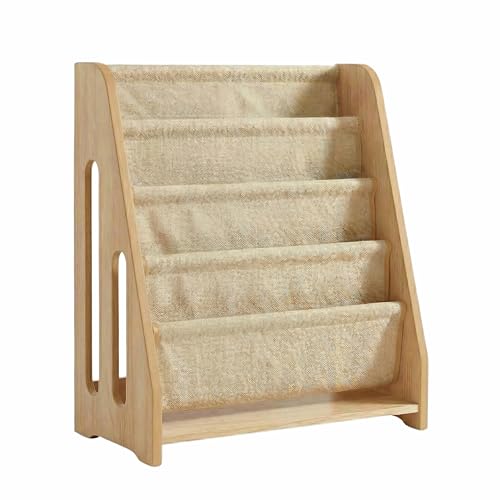 Perugina Wood Kids Bookshelf 5Tier(MapleWoodPattern) | DutchDesign Montessori Nursery Toddler Baby Book Shelf kidsroom - color: Maplewood Grainpattern