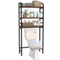 3-Tier Over The Toilet Storage Rack, Freestanding Bathroom Organizer Metal Frame Toilet for Small Spaces, Bathroom, Balcony, Laundry (Black) - color: Black