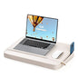 SAIJI Laptop Lap Desk with Pillow Cushion, Ultra Lightweight Laptop Tray | Portable Computer Stand Desk for Couch, Bed & Chair, Fit up to 17” Laptop & MacBook Air with Side Pocket, Rails for Airflow - size: Large