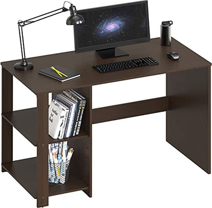 SHW 38-Inch Home Office Computer Desk with Shelves, Espresso - color: Espresso