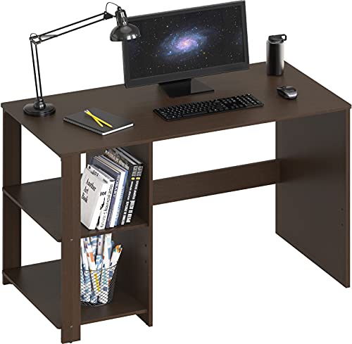 SHW 38-Inch Home Office Computer Desk with Shelves, Espresso - color: Espresso
