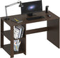 SHW 38-Inch Home Office Computer Desk with Shelves, Espresso - color: Espresso