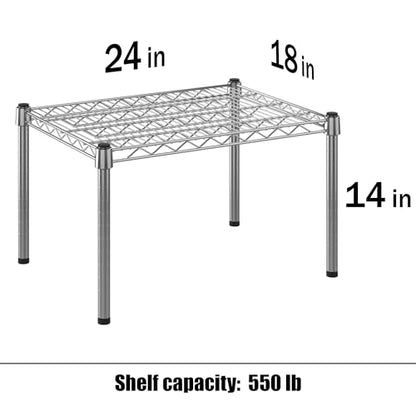 18" Deep x 24" Wide x 14" Height Wire Shelving Kit | 1-Tier | NSF Commercial Storage Rack Unit - size: 18" Deep x 24" Wide