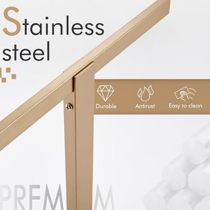KOKOSIRI Hand Towel Holder Stand Towel Rack with Marble Base for Bathroom Kitchen Vanity Countertop, Champagne Bronze Stainless Steel 15.7'' Height THS0002-SM-CPG - color: Champagne Bronze, size: 1-Bar