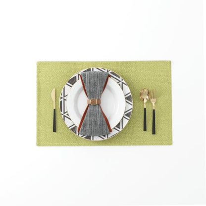 Set of 4,Soft Caddice Faux Linen 2 Side Place Mats Heat Resistant Dining Table Place Mats Kitchen Table Mats 12 x 18 Green - color: Green, size: Rectangular Placemats 12" x 18"