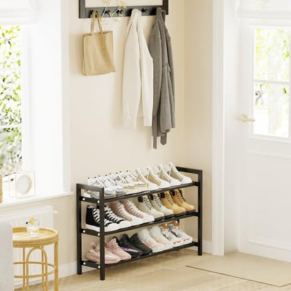 Mavivegue 18-33” Expandable Shoe Rack for Closet, 3-Tier Shoe Organizer, Adjustable Shoe Rack for Front Door Entrance, Entryway - size: 3 Tier,19-33"