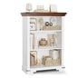 3-Tier Farmhouse Bookshelf, Book Shelf with Open Storage & One Adjustable Shelf, 9.8" D x 26" W x 38" H, Wooden Bookshelf for Study Room, Living Room, Kitchen, Bedroom (White) - color: White