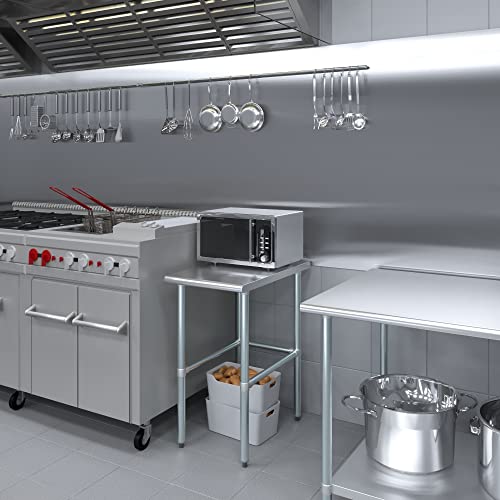 30 in. x 18 in. Open Base Stainless Steel Work Table | Residential & Commercial | Food Prep | Heavy Duty Utility Work Station | NSF - size: 18 in. Length x 30 in. Width