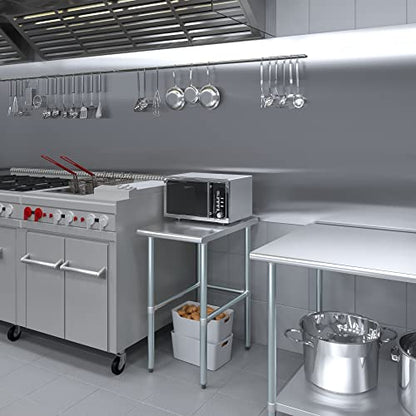 30 in. x 18 in. Open Base Stainless Steel Work Table | Residential & Commercial | Food Prep | Heavy Duty Utility Work Station | NSF - size: 18 in. Length x 30 in. Width