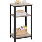 Yaheetech 30 in Tall End Table, 3-Tier with Strong Wooden Shelves, Small Side Table with Metal Frame for Living Room Office, Small Places, Gray - color: Grey